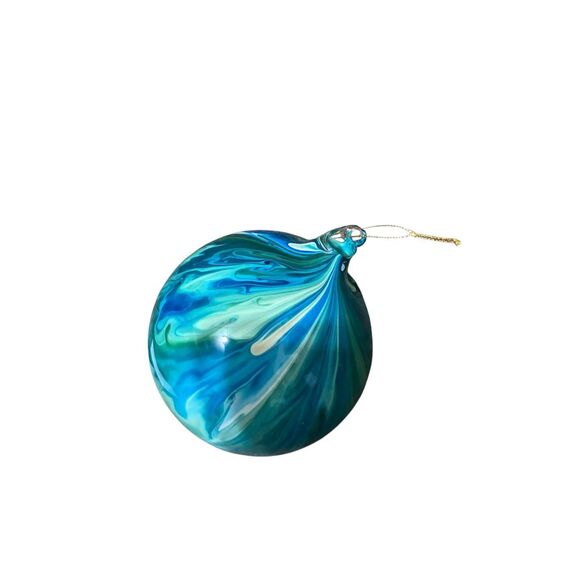 Hand Blown Swirled Glass Ornament / Window Decor - Picture 6 of 6